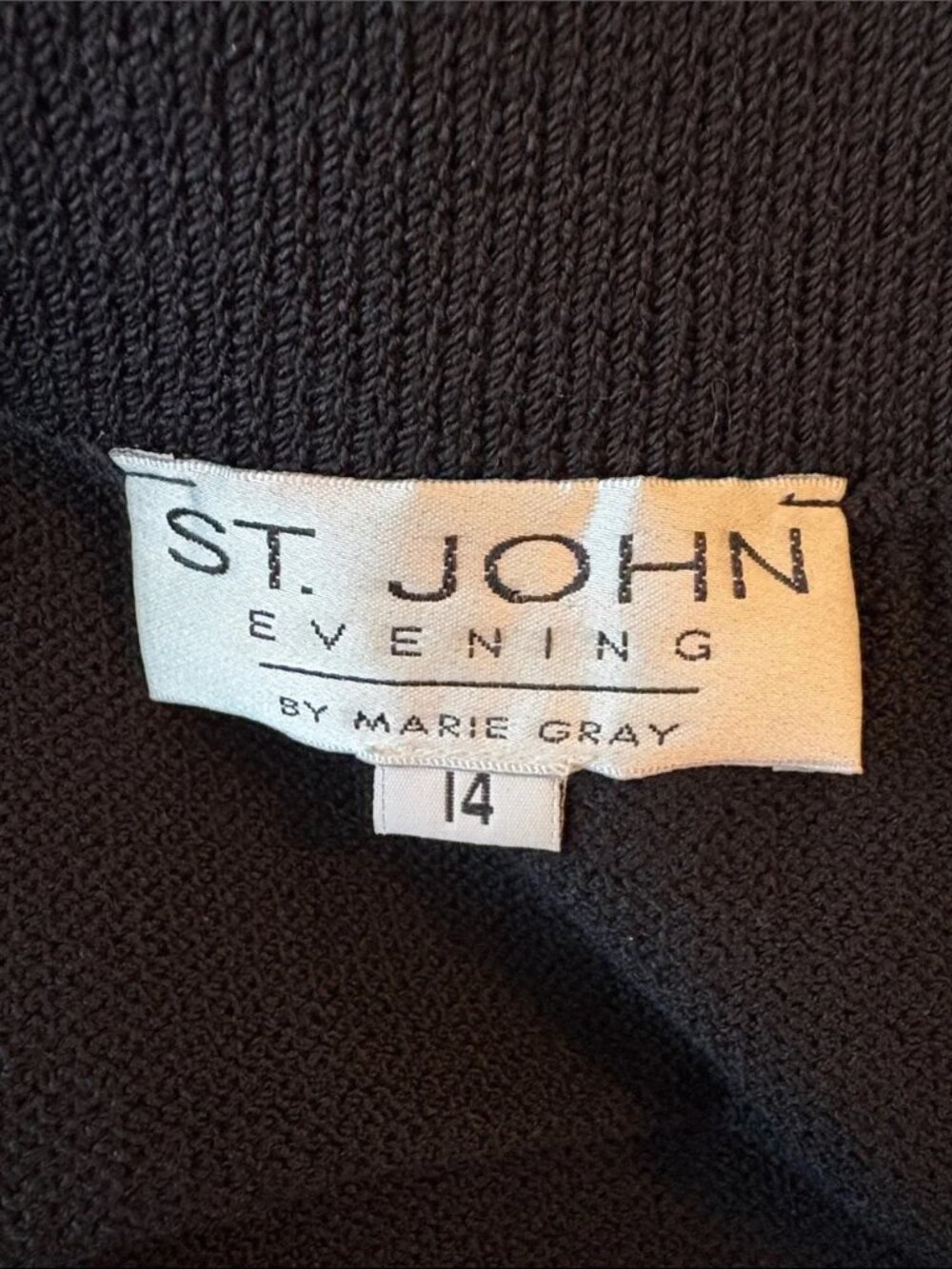 St. John Evening Black Santana Knit Side Slit Maxi Skirt Size 14 - Picture 5 of 5